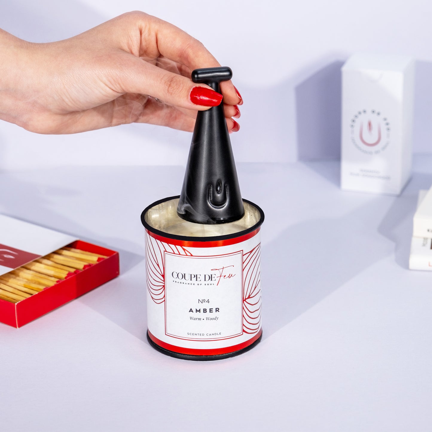 Coupe De Feu Siyah Stonware Mum Söndürücü